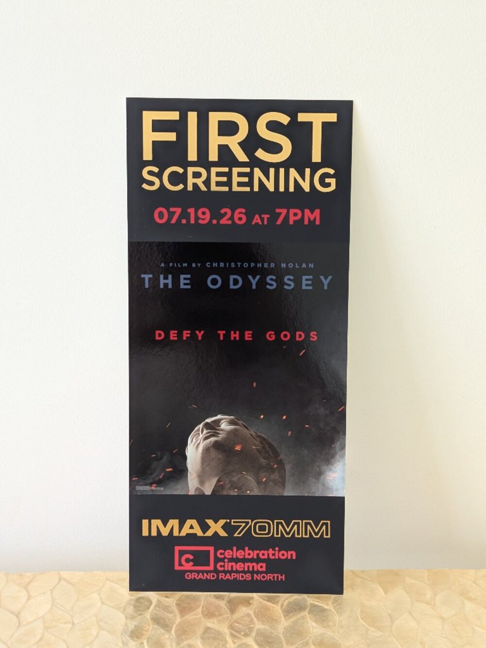Authentic The Odyssey Movie Ticket - IMAX 70MM First Screening Ticket